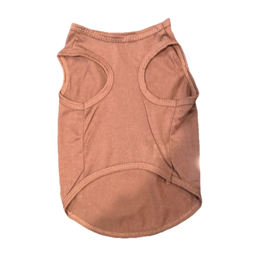 Dog T-Shirt with Graphic Brown Size Medium